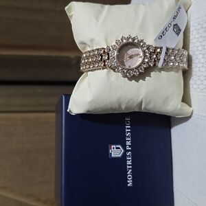 NIB Montres Prestige X Invicta Rose Gold 13MM Metal Blend Womens Jeweled Watch